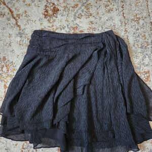aerie Black Layered Ruffle Skater Skirt